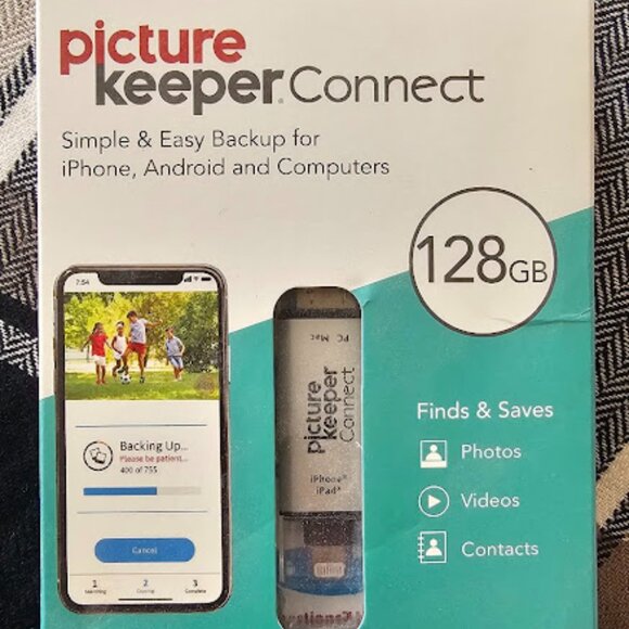 Picture Keeper Connect 128GB - New in Unopened Box - Silver USB Flash Drive - Picture 3 of 3